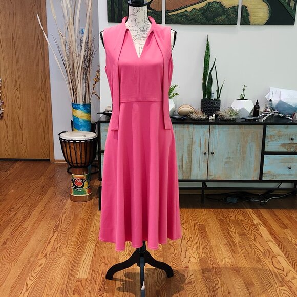 MAGGIE LONDON Ruthie Tie Neck Dress - Picture 1 of 9